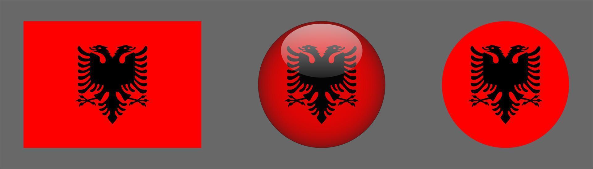 Albania Flag Set Collection, Original vector