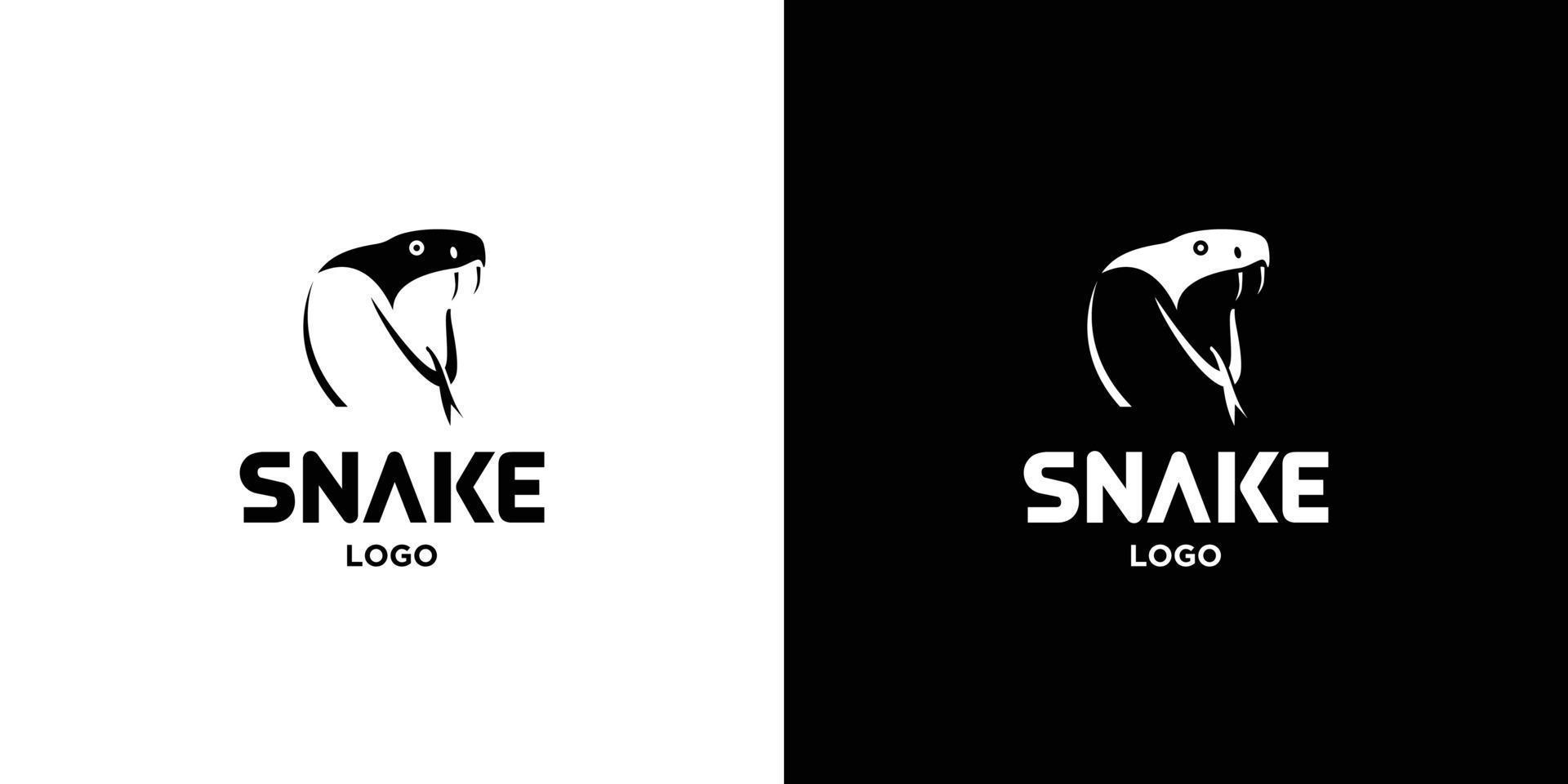 Cool and attractive snake illustration logo design vector