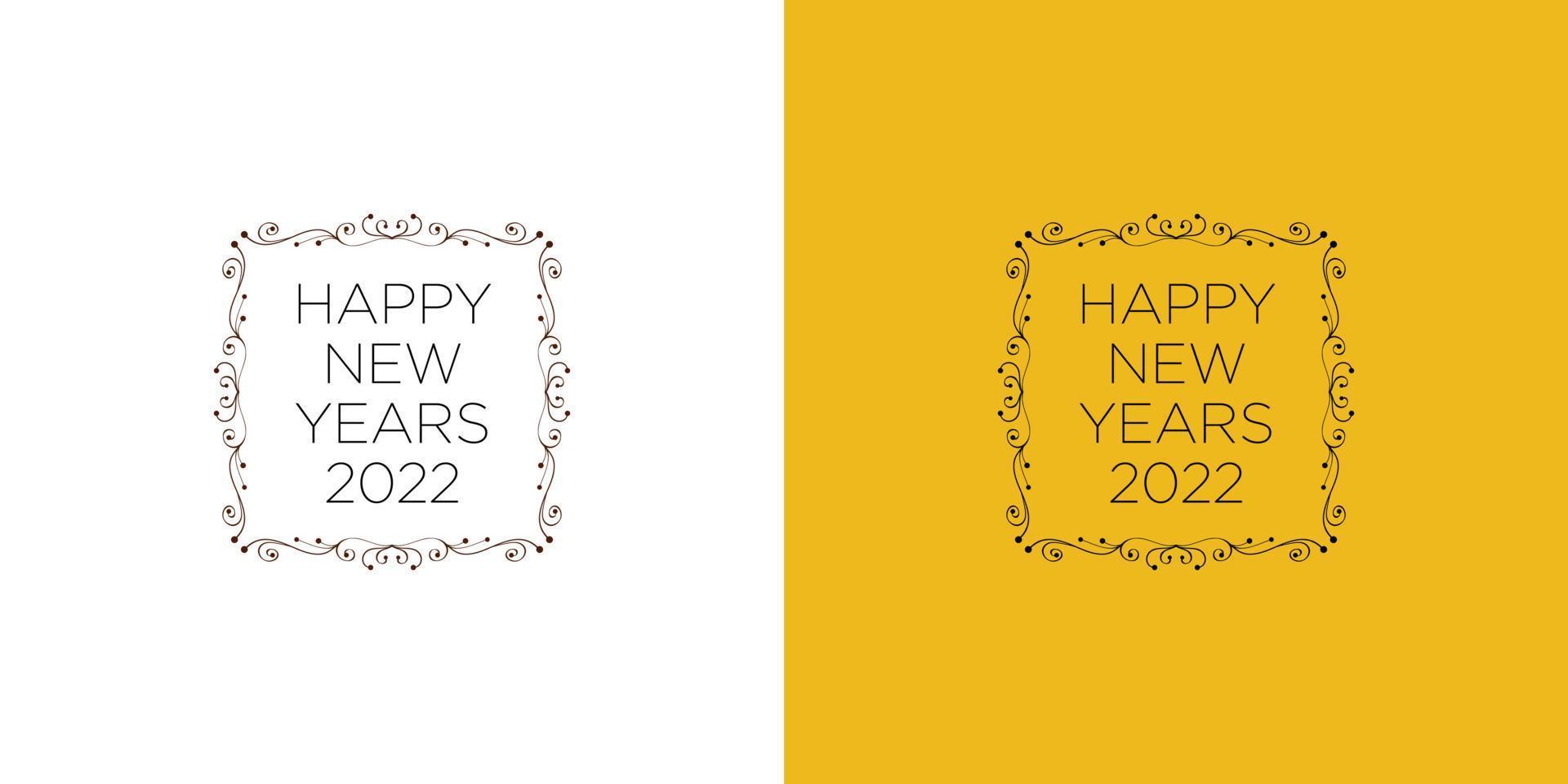 Modern and attractive happy new year 2022 greeting illustration background design 2 vector