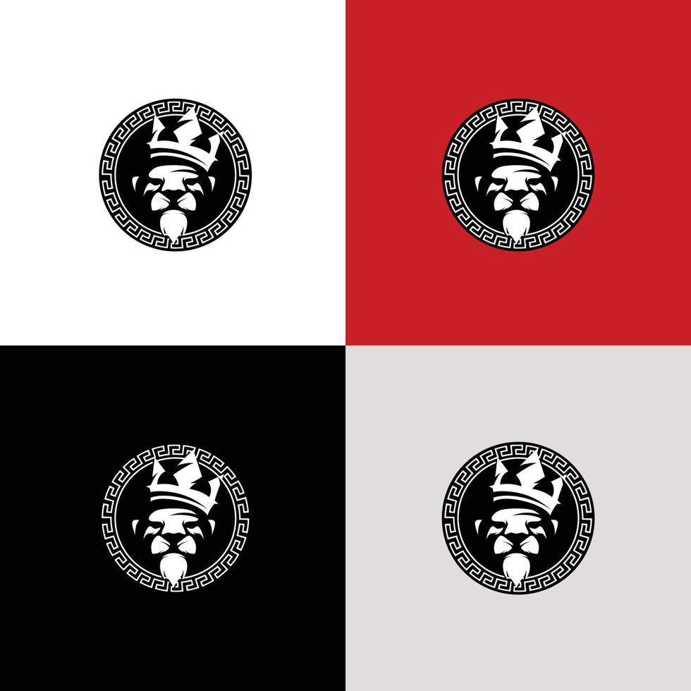 Modern and cool lion emblem logo design vector