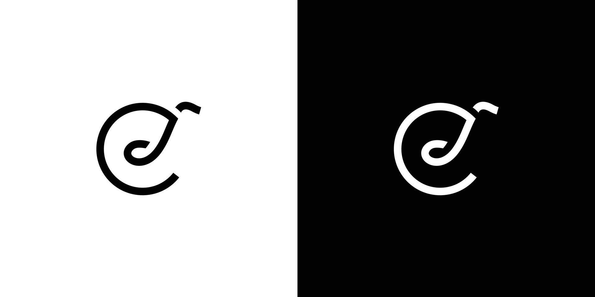 Simple and modern letter C initials Music logo design vector