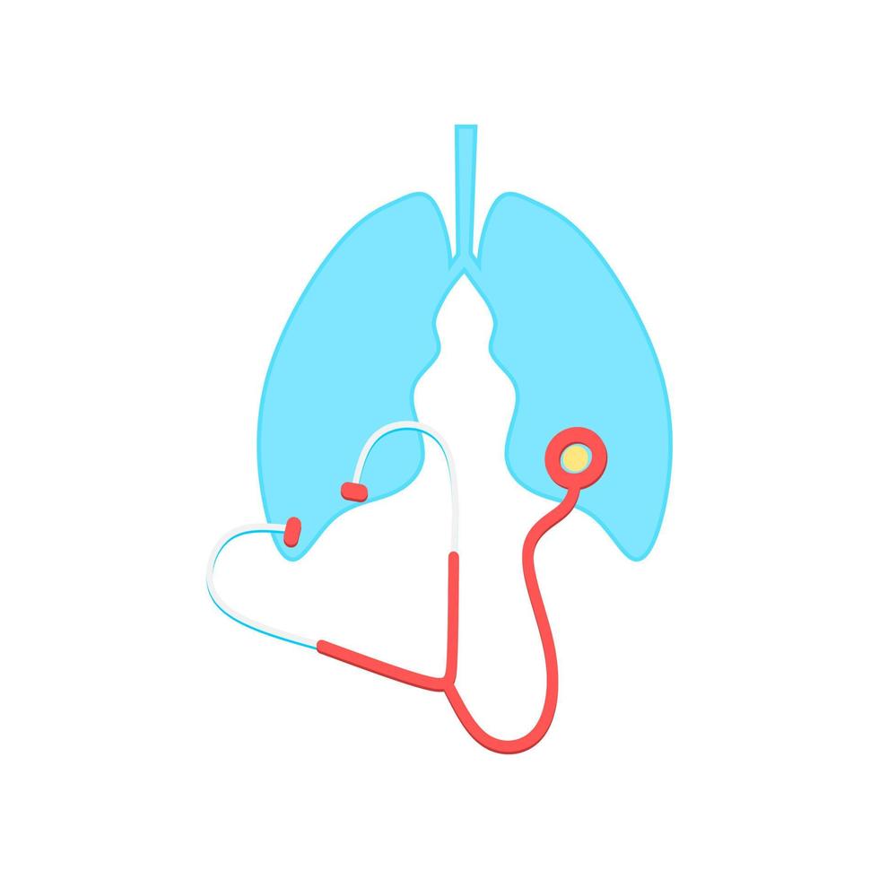 chequeo isométrico de pulmones en la pantalla. concepto de consulta médica por internet. Servicio web de consultoría de salud de pulmones 3d, examen fluorográfico de neumología, ilustración de vector de servicio hospitalario.