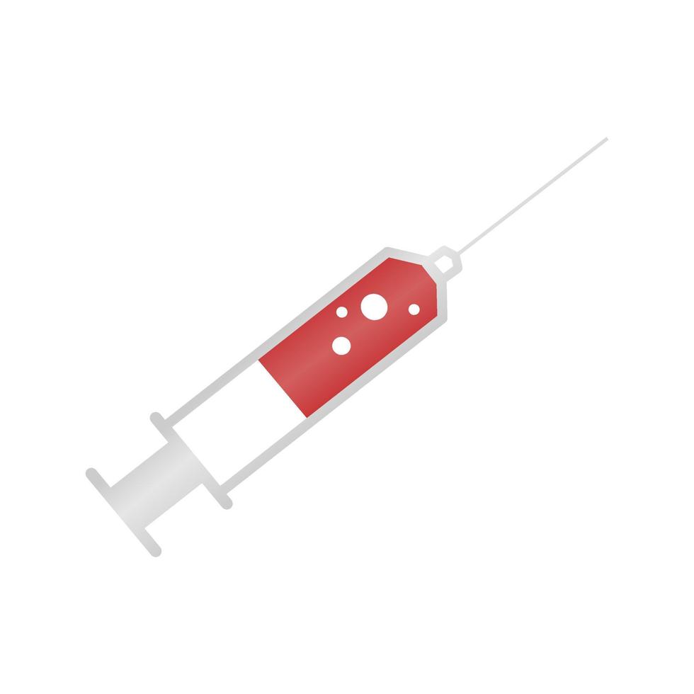 Medical syringe, hypodermic needle, Inject needle concept of vaccination, injection. Trendy flat style. vector illustration. Drug dose business concept. Symbol web site design, logo, app, UI.