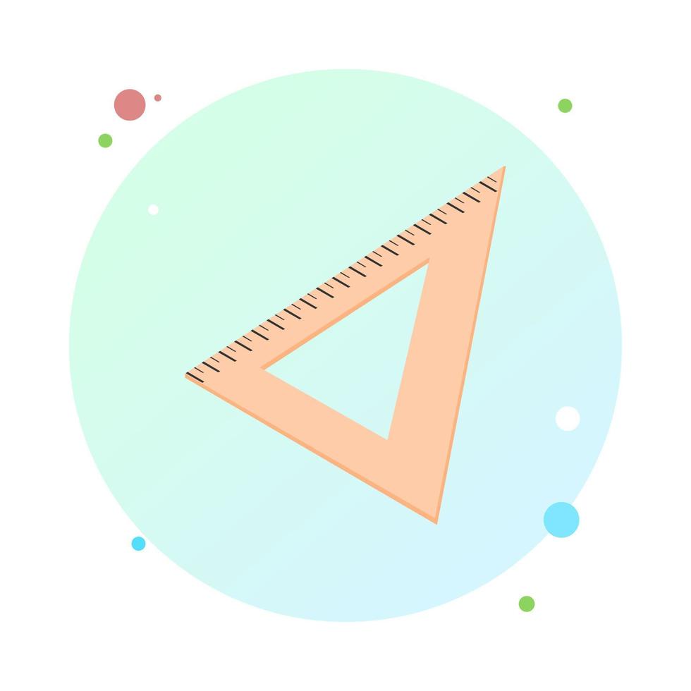 3d isometric triangular ruler in circle icon. Isometric inch and metric rulers. Centimeters and inches measuring scale cm metrics indicator. Vector Illustration.