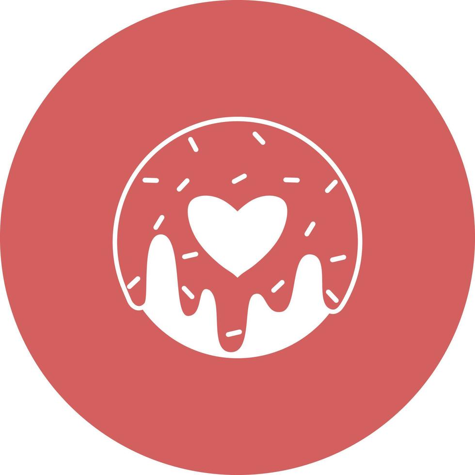 Vector illustration of donut can be used for greeting cards, party invitations, posters, prints and books. Doughnut icon shaped in round flat style. Donut in pink circle icon.