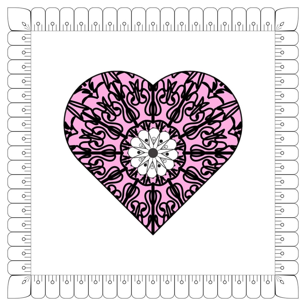 patrón circular en forma de mandala con flor para decoración de tatuaje de mandala de henna vector