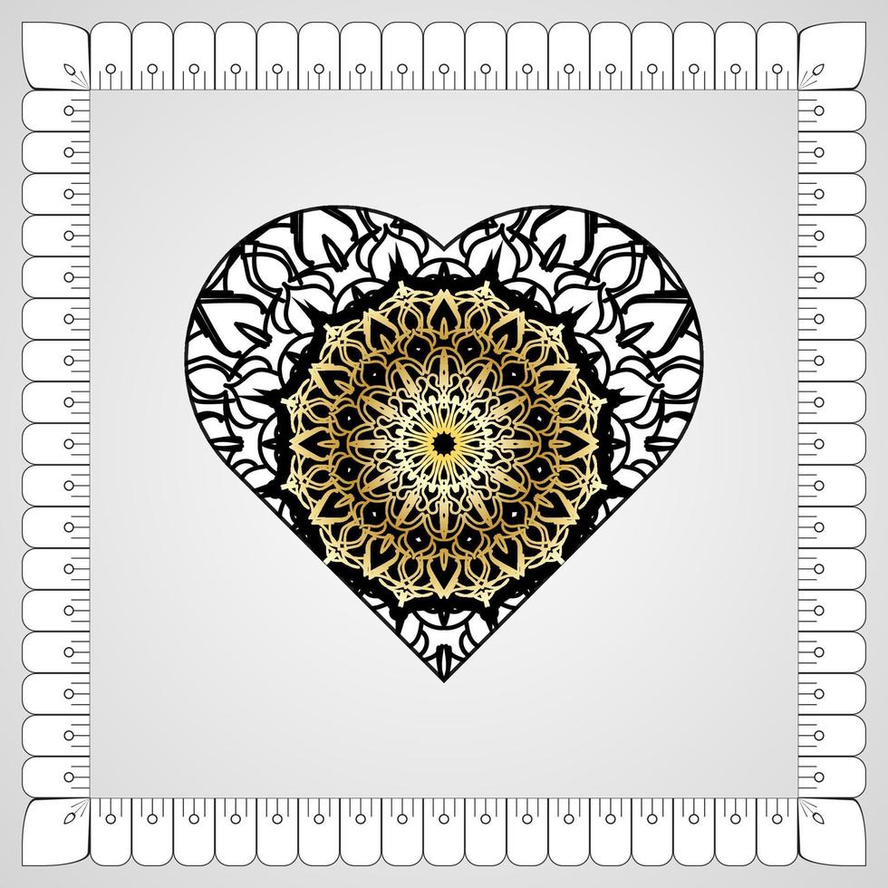 Circular pattern in the form of mandala with flower for henna mandala tattoo decoration vector