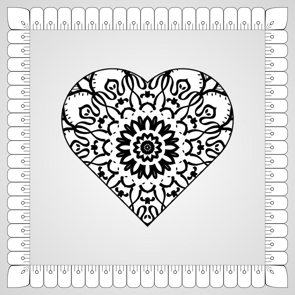 patrón circular en forma de mandala con flor para decoración de tatuaje de mandala de henna vector