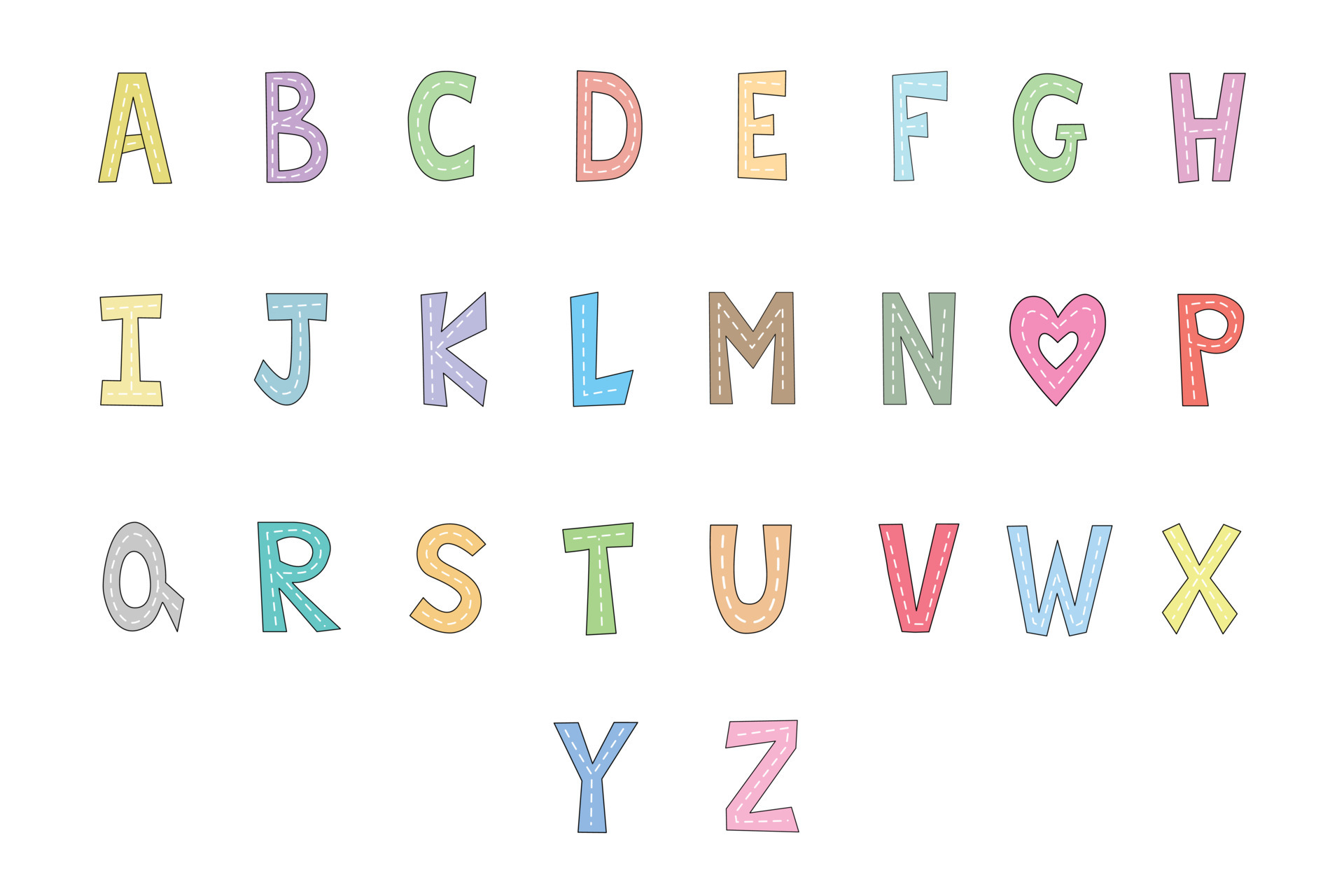 vector cute letter alphabet abc isolated on white background can be use decorate any web card print sticker scrapbook object 4758002 vector art at vecteezy