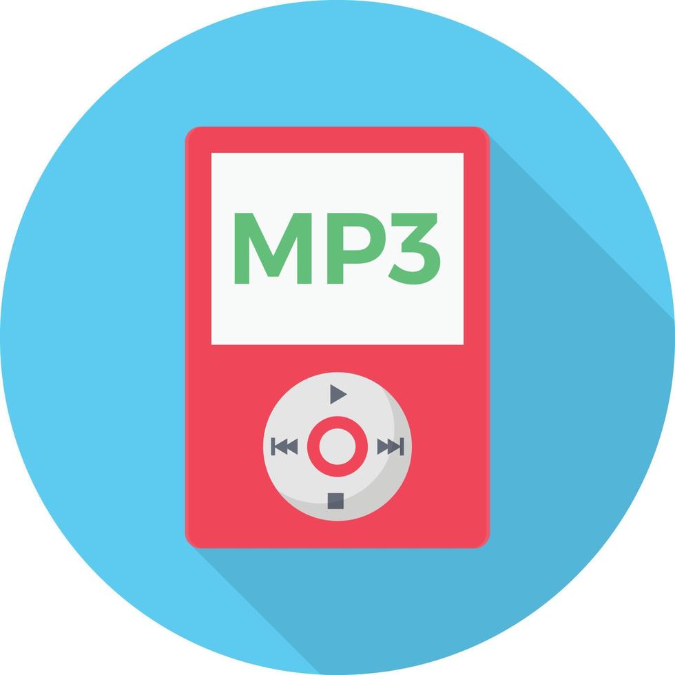 Ilustración de vector de reproductor de mp3 sobre un fondo transparente. símbolos de primera calidad. icono de vector plano para concepto y diseño gráfico.