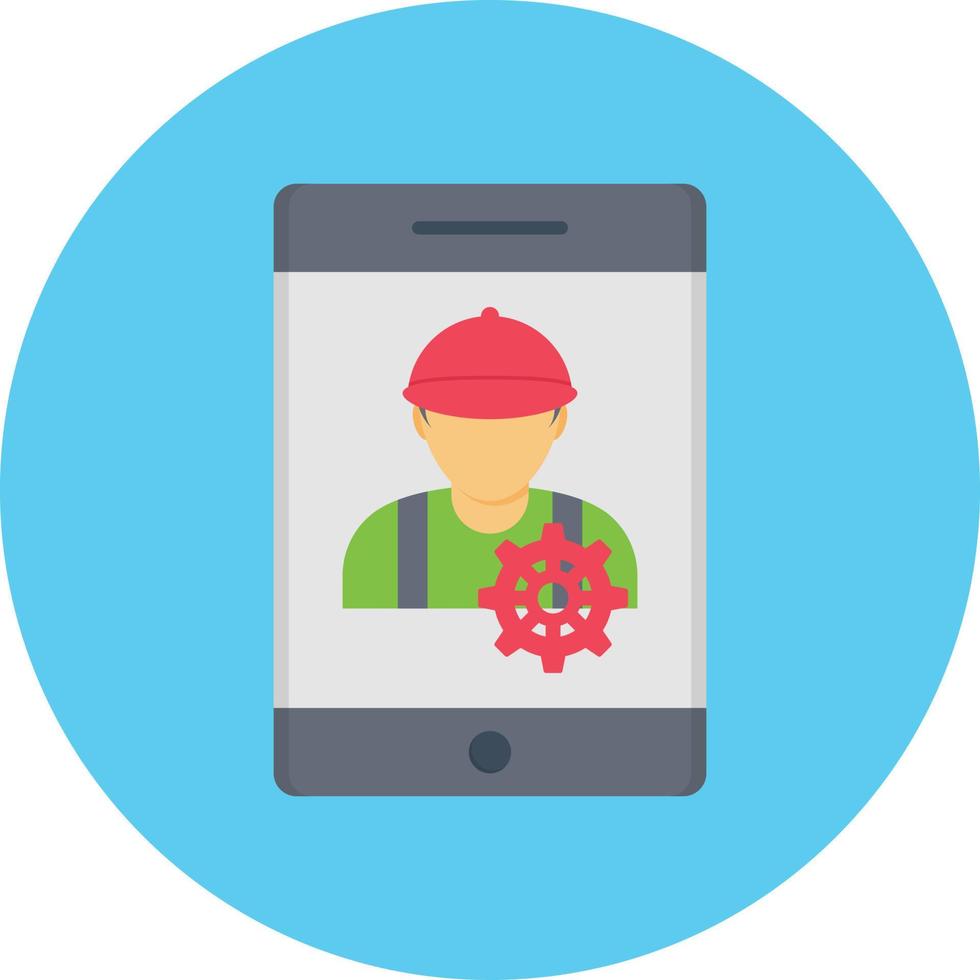 mobile user setting Vector illustration on a transparent background.  Premium quality symbols. Vector flat icon for concept and graphic design.