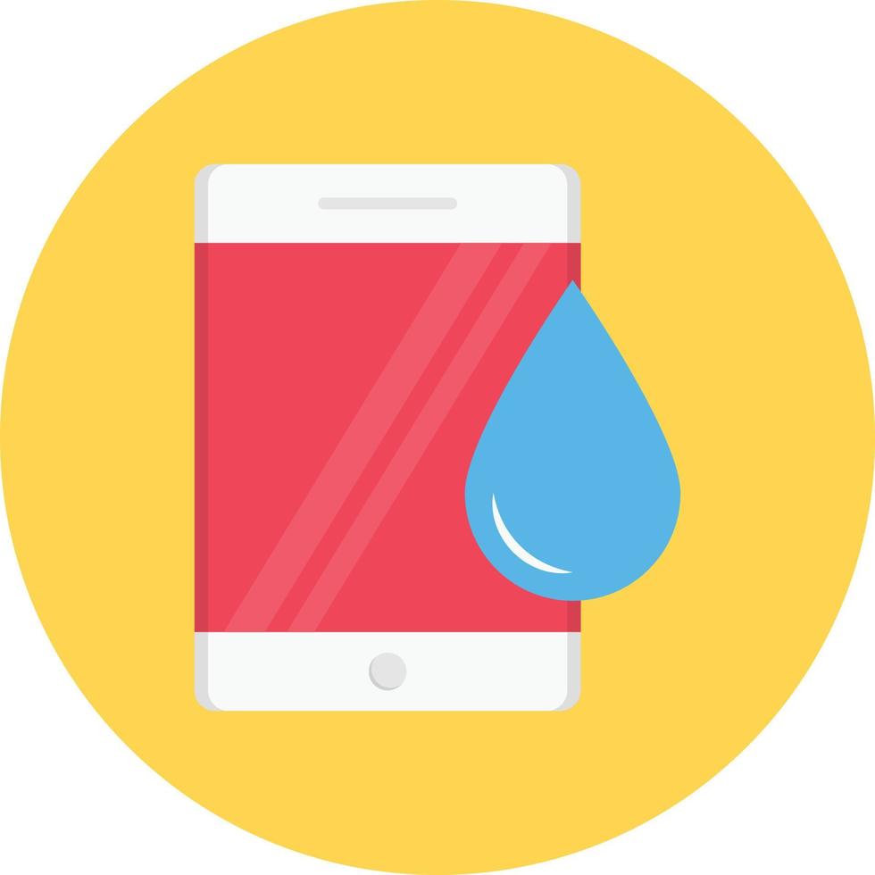 teléfono en la ilustración de vector de agua sobre un fondo transparente. símbolos de primera calidad. icono de vector plano para concepto y diseño gráfico.