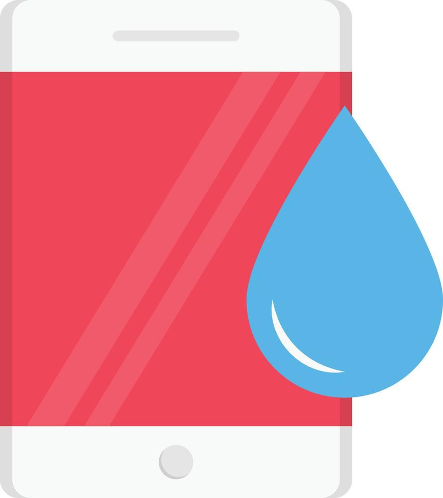 Ilustración de vector de prueba de agua de teléfono sobre un fondo transparente. símbolos de primera calidad. icono de vector plano para concepto y diseño gráfico.