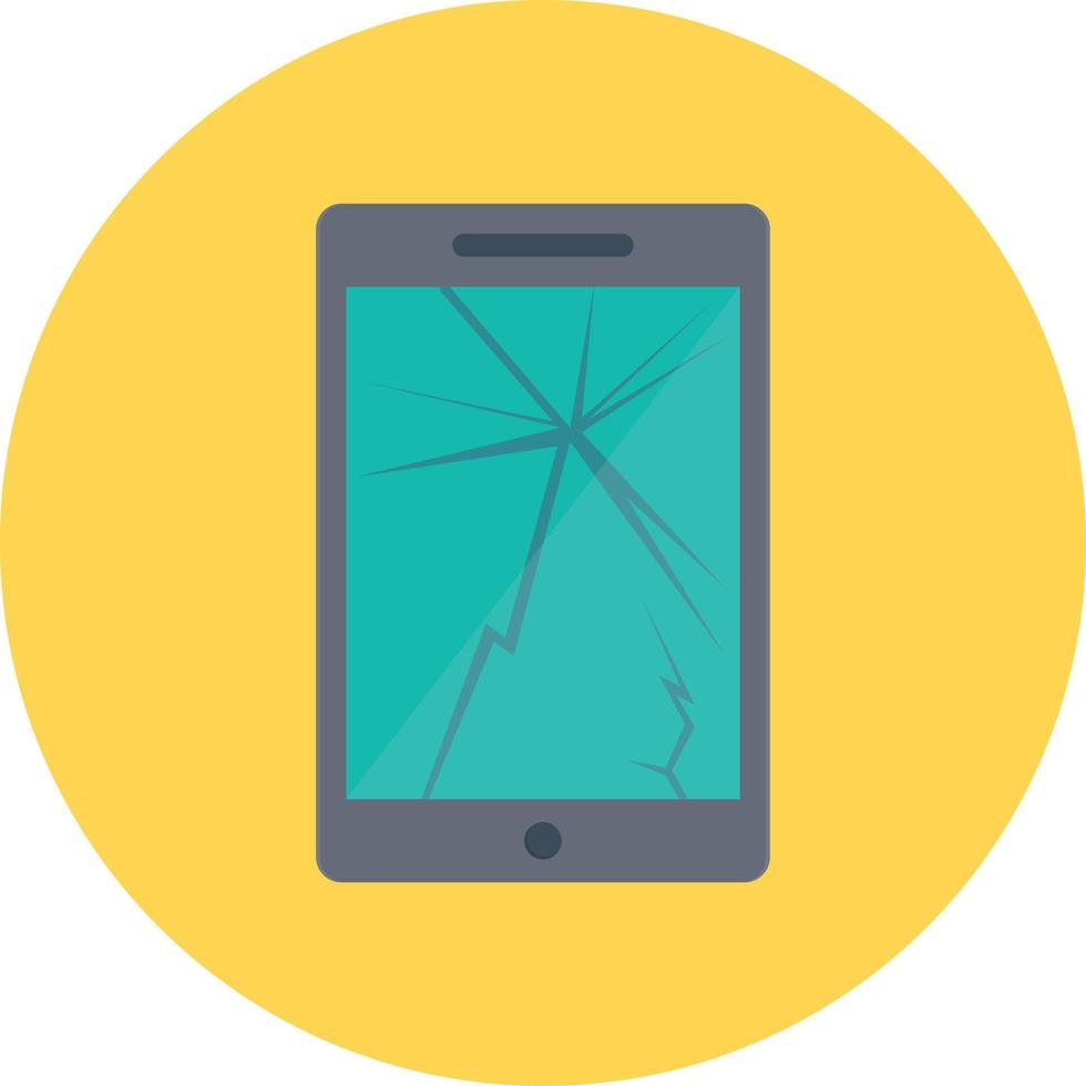 phone broken Vector illustration on a transparent background.  Premium quality symbols. Vector flat icon for concept and graphic design.