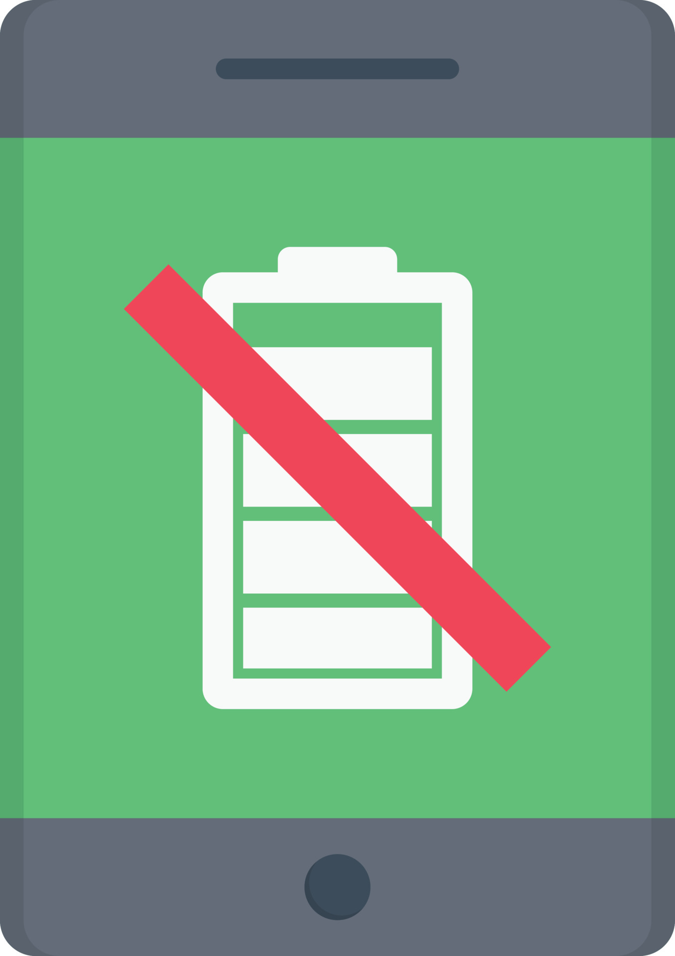 phone battery dead Vector illustration on a transparent background