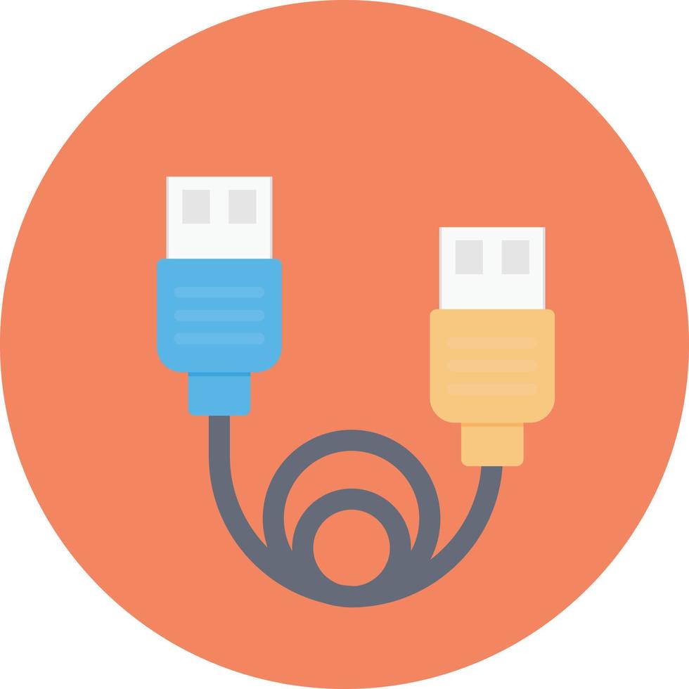 Ilustración de vector de cable usb sobre un fondo transparente. símbolos de primera calidad. icono plano de línea vectorial para concepto y diseño gráfico.