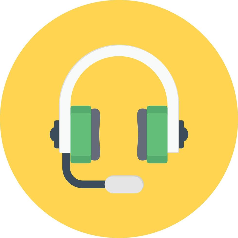 headphone with mike Vector illustration on a transparent background.  Premium quality symbols. Vector line flat icon for concept and graphic design.
