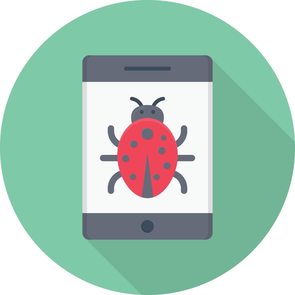 bug in phone Vector illustration on a transparent background.  Premium quality symbols. Vector flat icon for concept and graphic design.