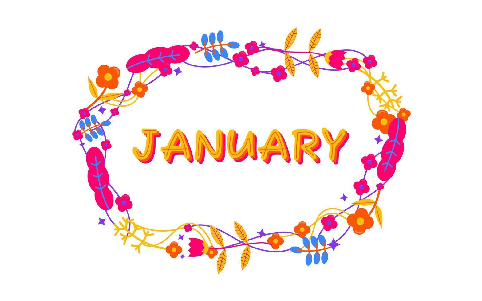 January Lettering Vector Design