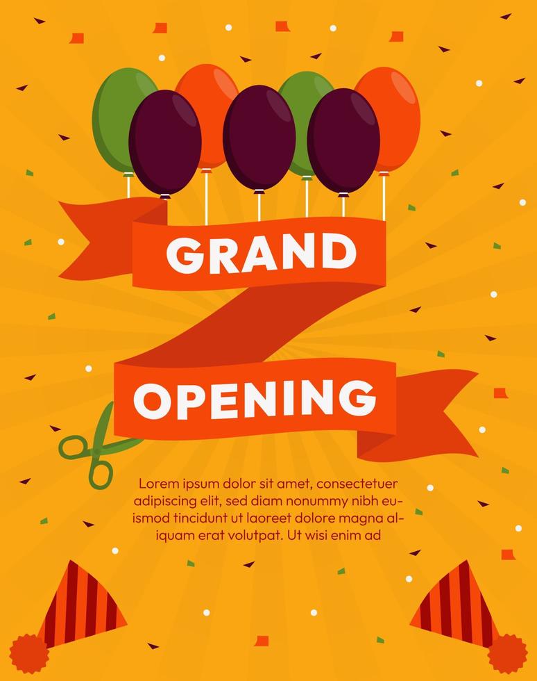 Flat Style Grand Opening Background Vector Design