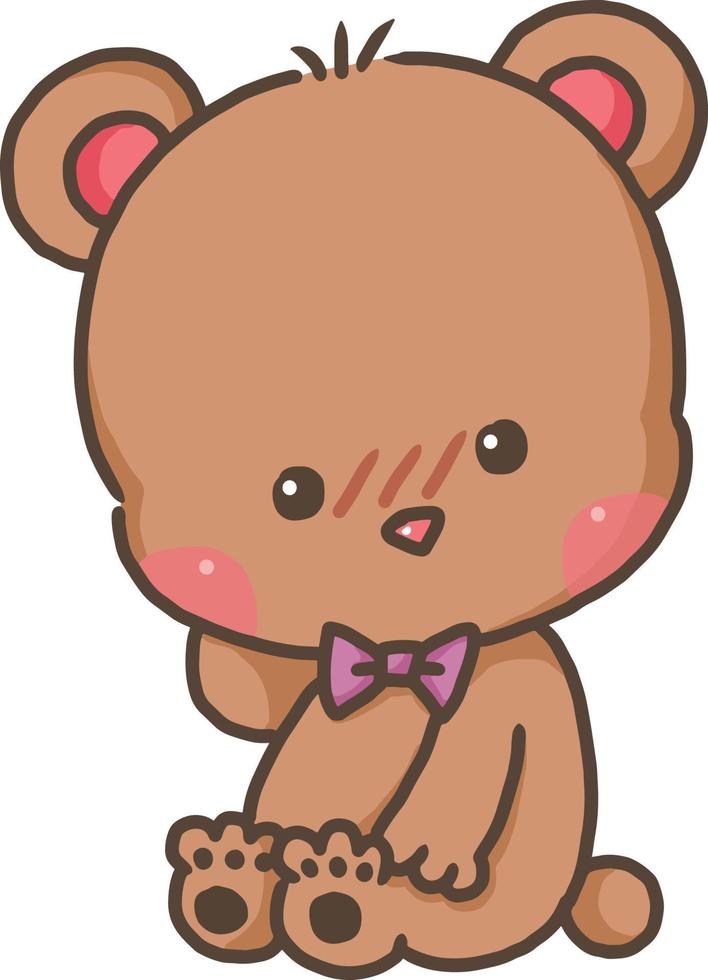 Bear vector cartoon clipart anime cute character model illustration drawing