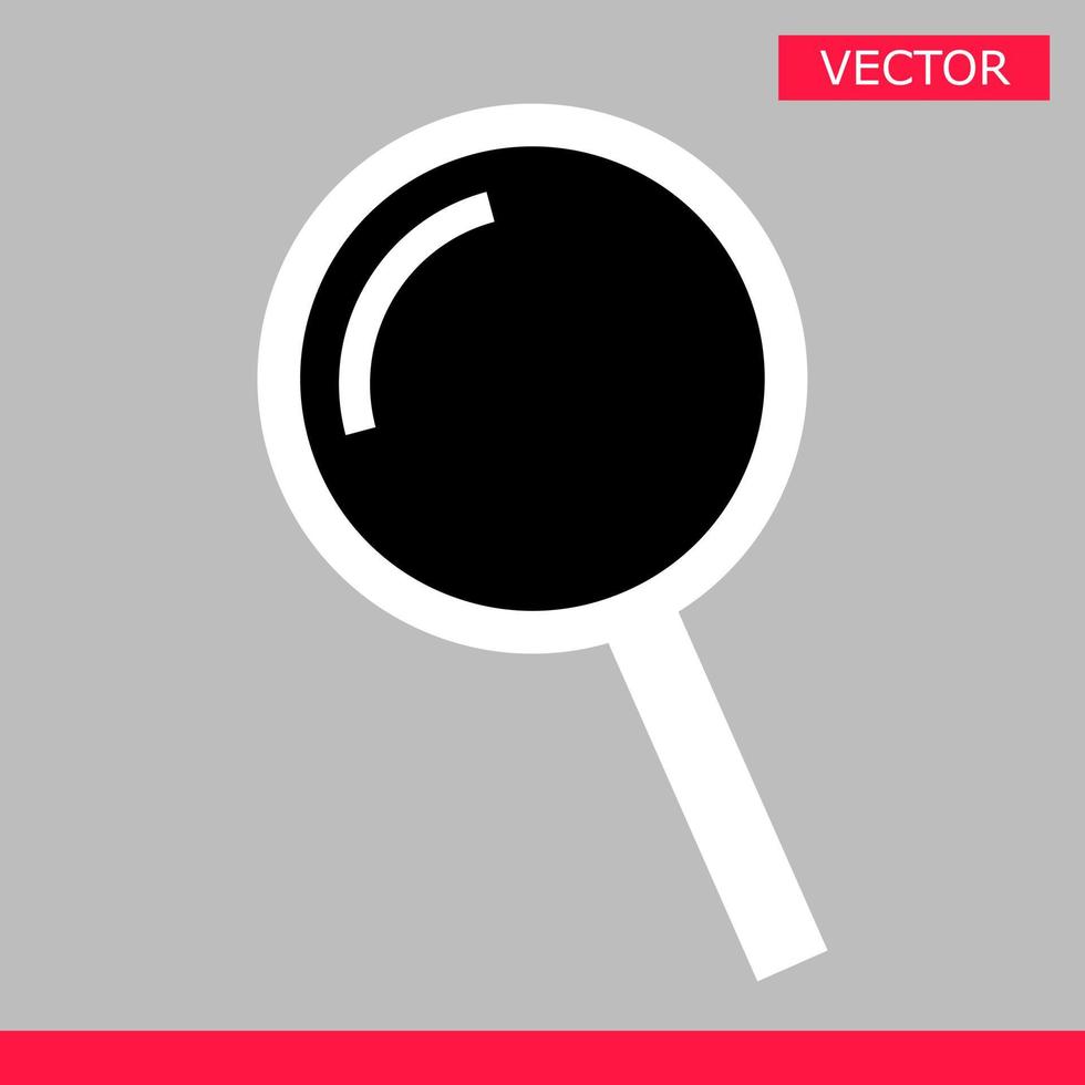 lupa icono signo cursor vector ilustración estilo plano diseño aislado sobre fondo gris.