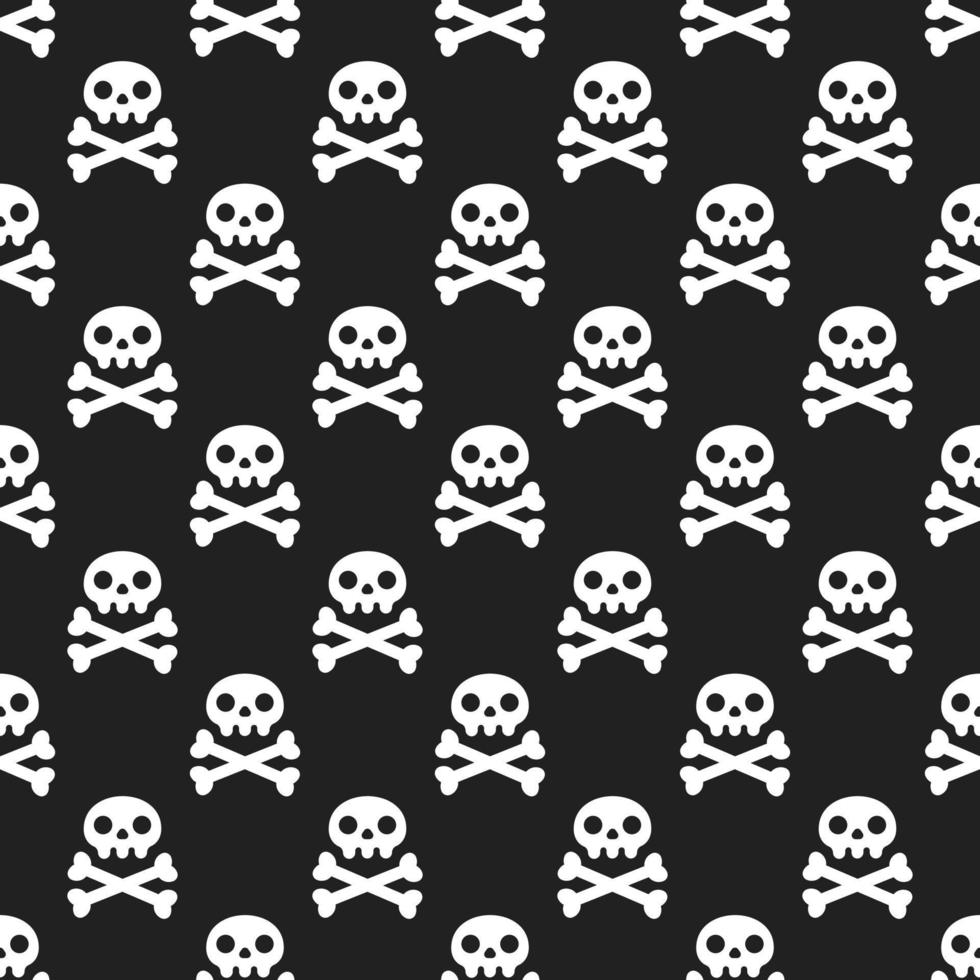 Seamless pattern with white skulls and crossing bones vector