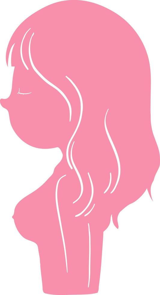 silueta de mujer rosa sobre fondo blanco vector