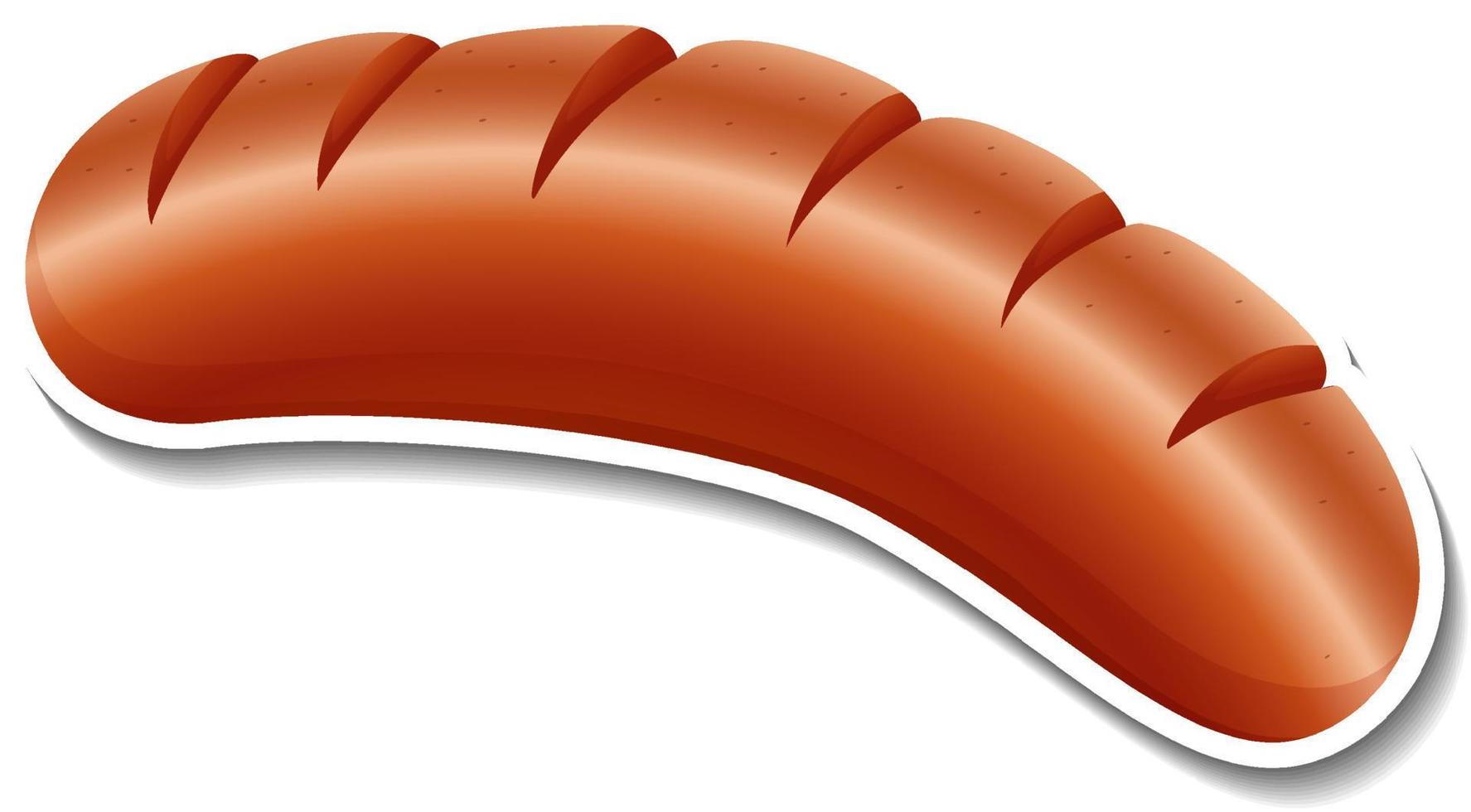 Grilled sausage in cartoon style vector