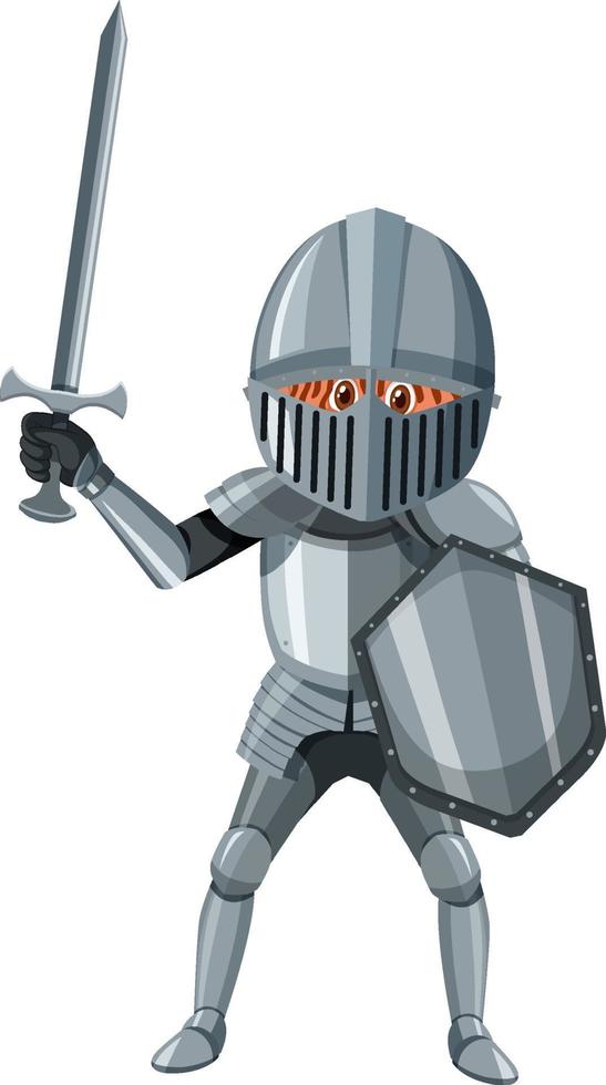 Medieval knight in armor costume isolated vector