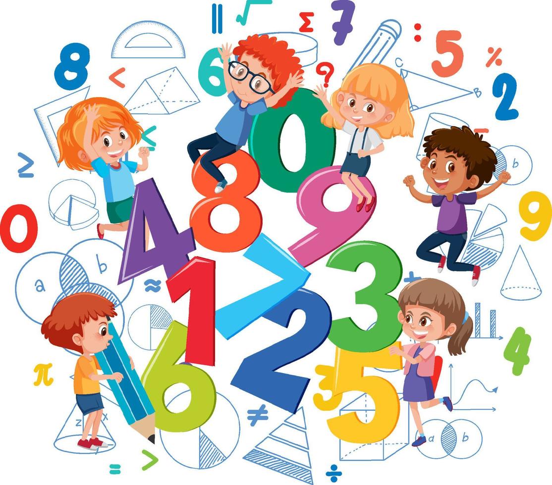 Children with math objects vector