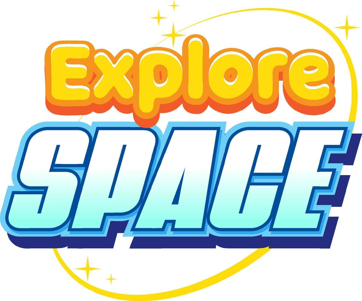 Explore Space word logo design vector