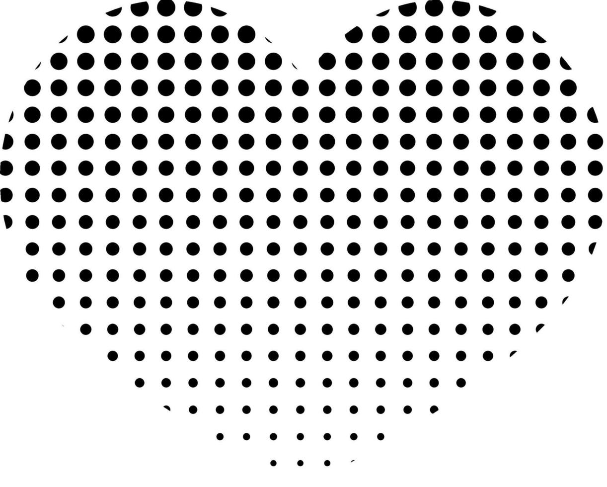 Heart formed by black polka dots vector