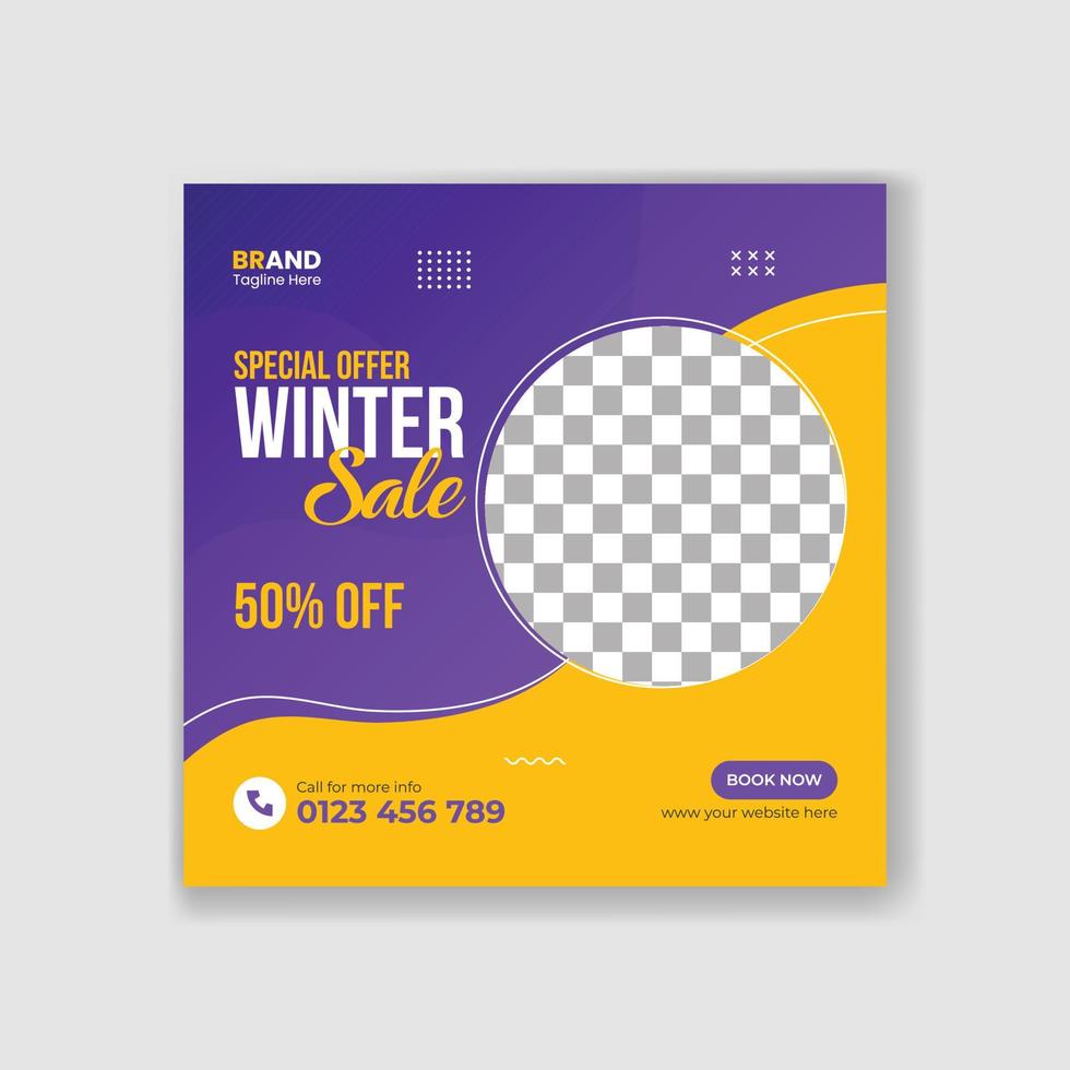 Winter Social media post banner template vector