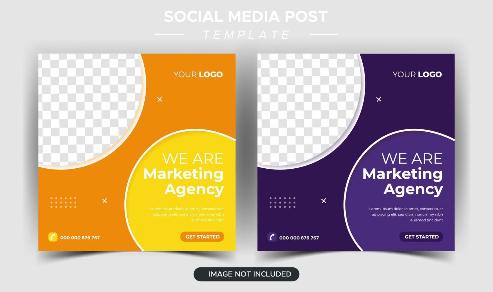 Creative business marketing agency social media post template vector