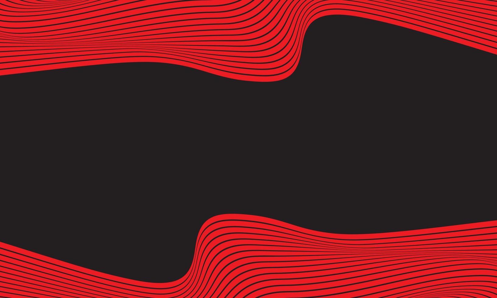 Abstract Stripe Background In Black And Red With Wavy Lines Pattern. vector