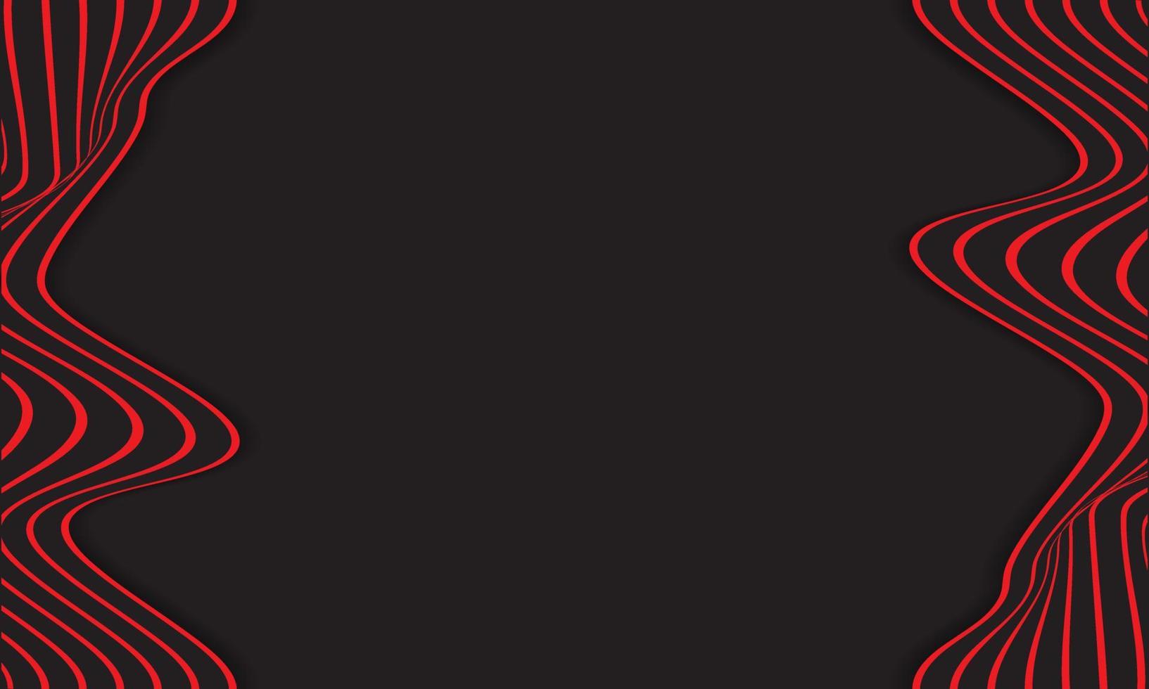 Abstract Stripe Background In Black And Red With Wavy Lines Pattern. vector