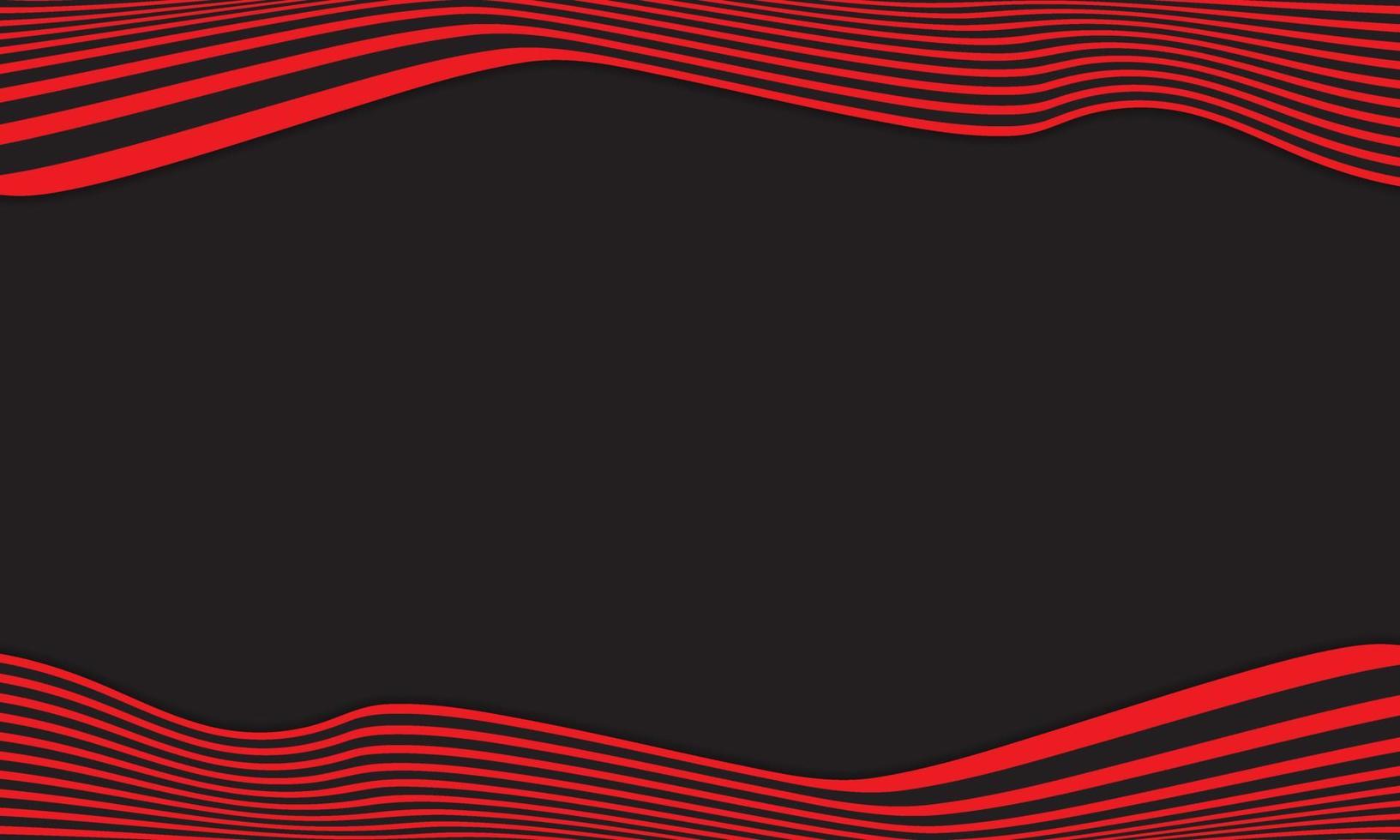 Abstract Stripe Background In Black And Red With Wavy Lines Pattern. vector