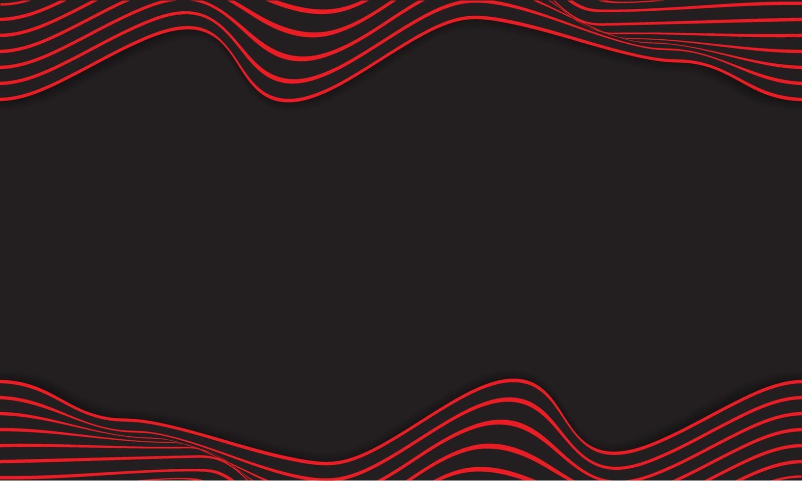 Abstract Stripe Background In Black And Red With Wavy Lines Pattern. vector