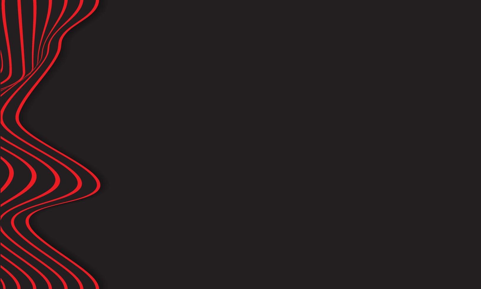 Abstract Stripe Background In Black And Red With Wavy Lines Pattern. vector