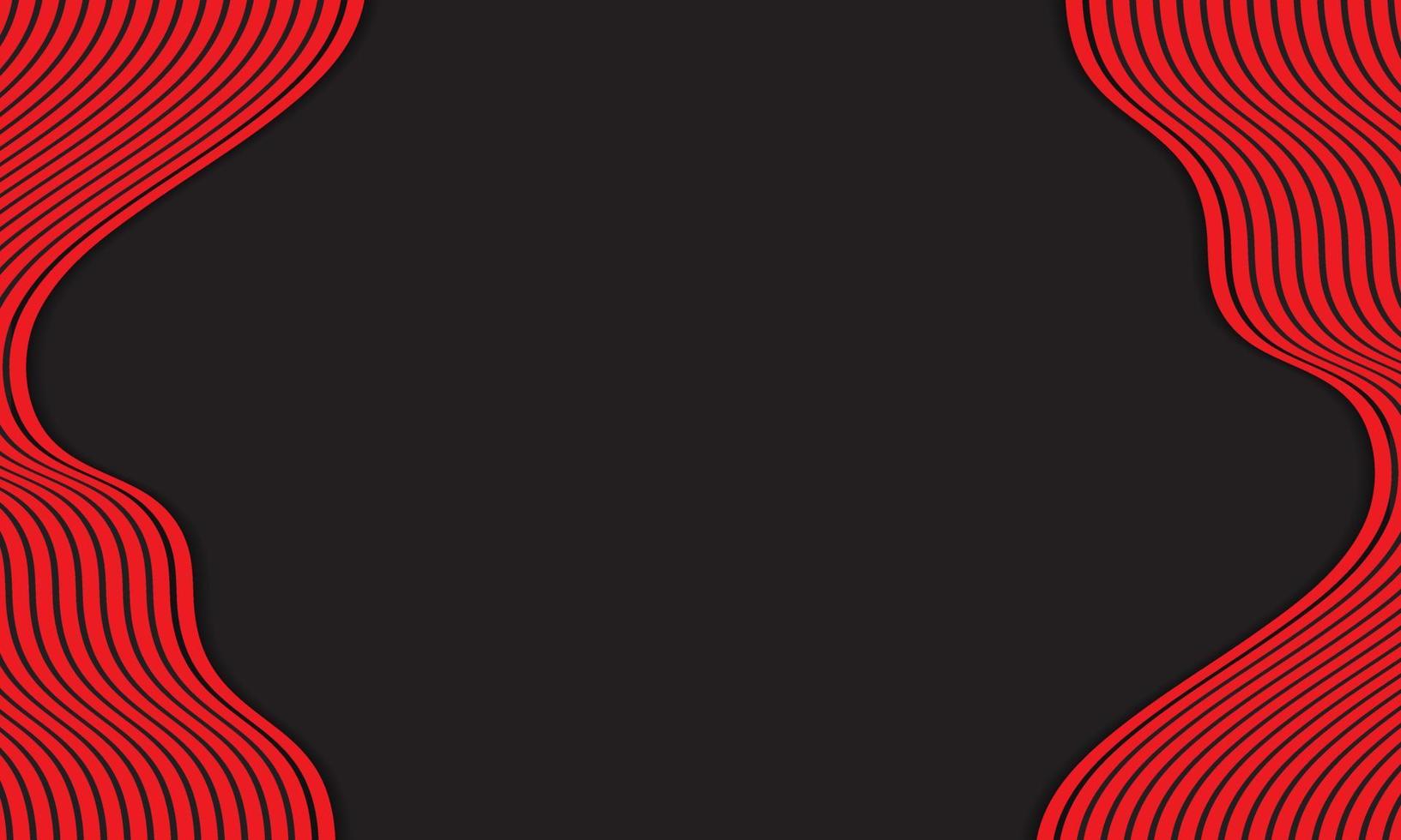 Abstract Stripe Background In Black And Red With Wavy Lines Pattern. vector