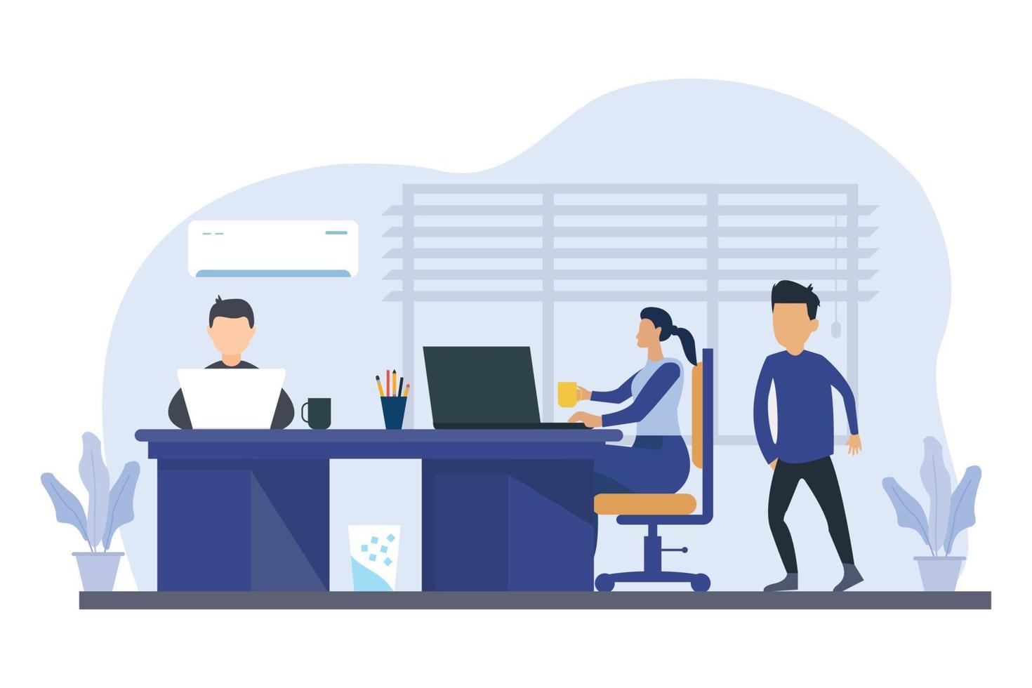 Office Work Illustration vector