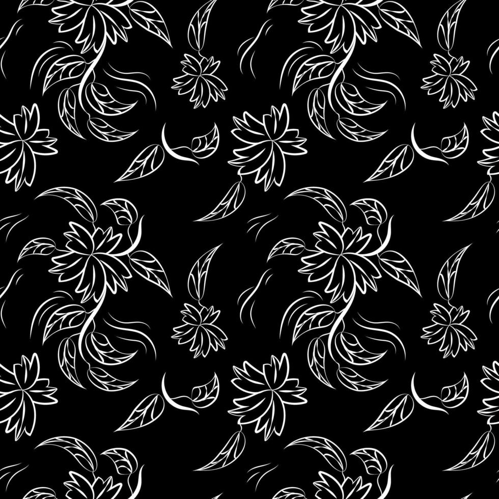 Folk flowers print Floral pattern Ethnic art vector