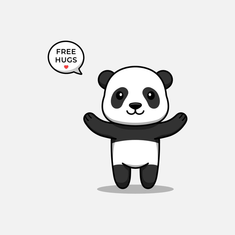 Cute panda offering free hug vector