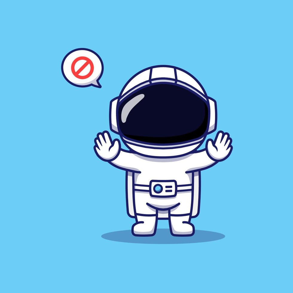 Cute astronaut posing hands forbid vector