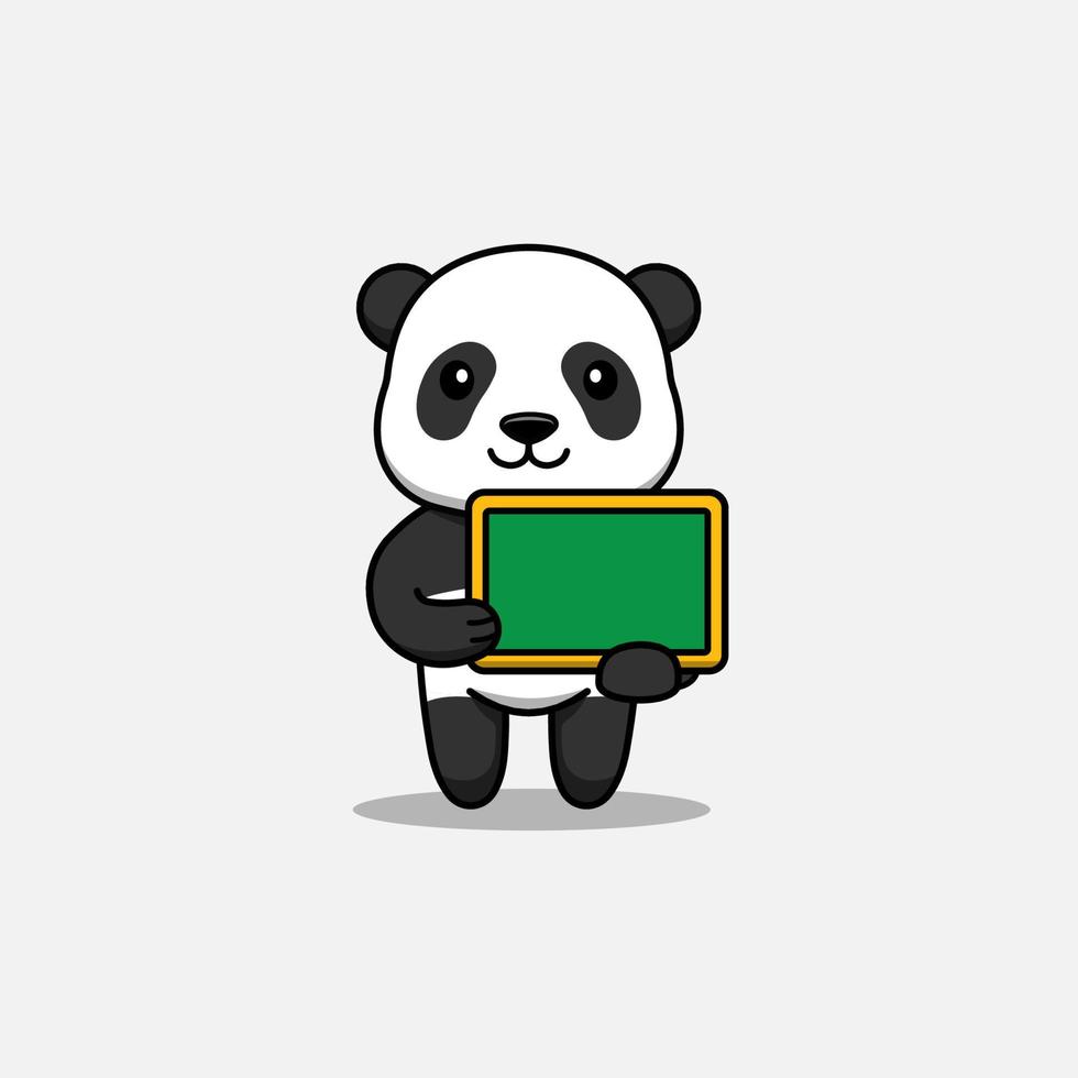 Cute panda carrying a chalkboard vector