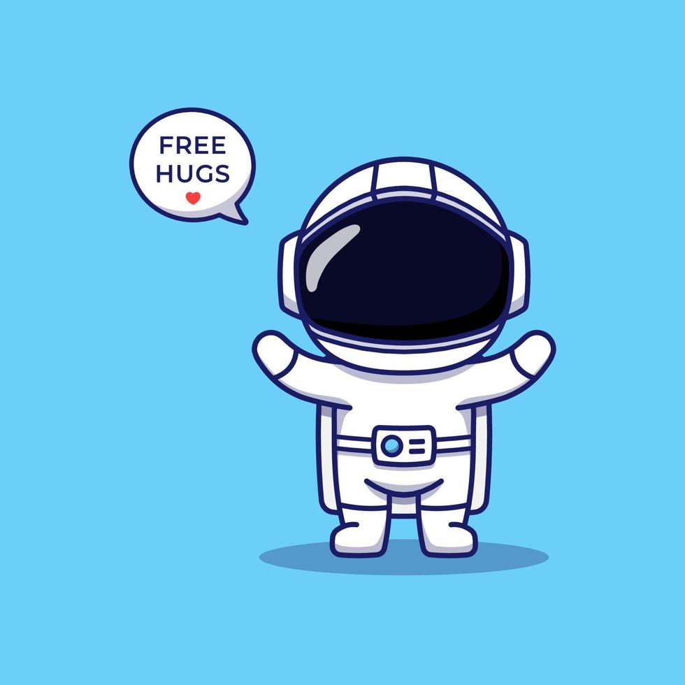 Cute astronaut offering free hug vector