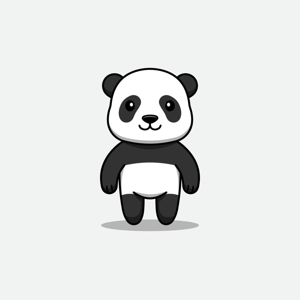 lindo panda con cara feliz vector