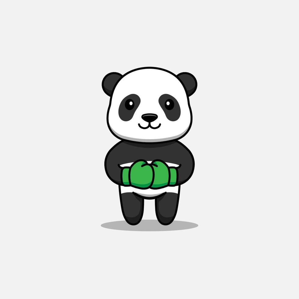 Cute panda wearing boxing gloves vector