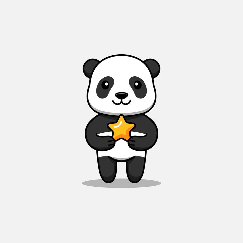 Cute panda carrying a star vector